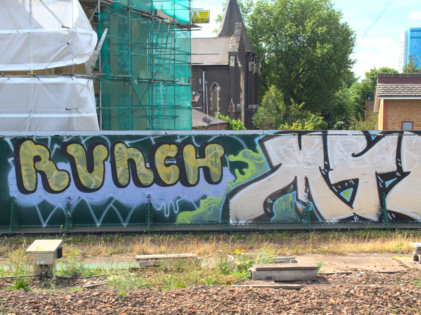 Runch graffiti, from A Trip to Pizza Pub, Great Suffolk Street, Southwark - 8th July 2014