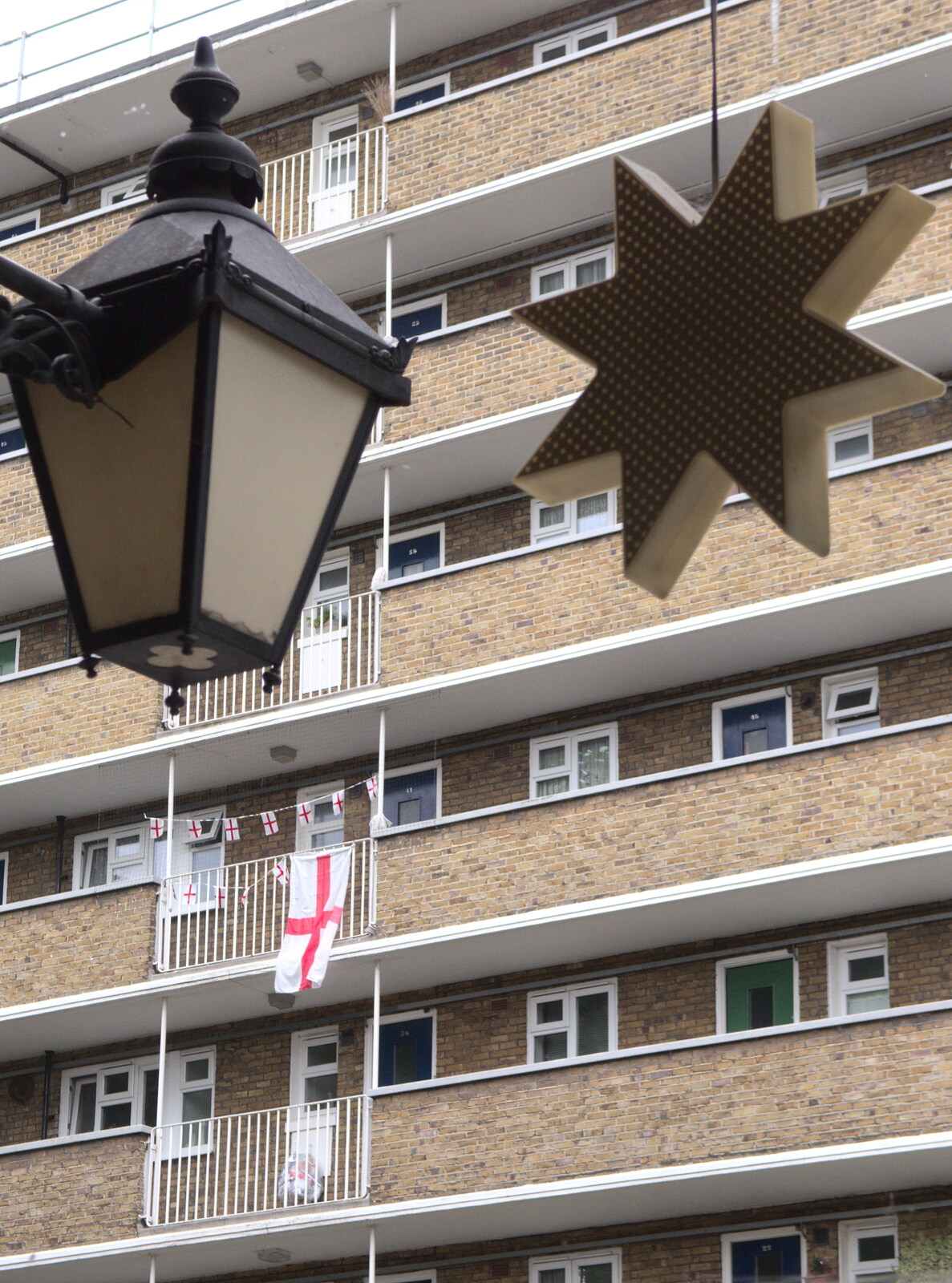 A coach lantern and a star from A Trip to Pizza Pub, Great Suffolk Street, Southwark - 8th July 2014