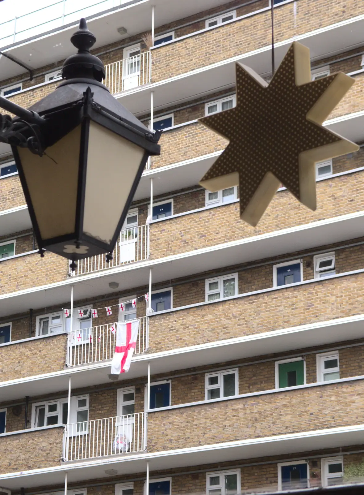 A coach lantern and a star, from A Trip to Pizza Pub, Great Suffolk Street, Southwark - 8th July 2014