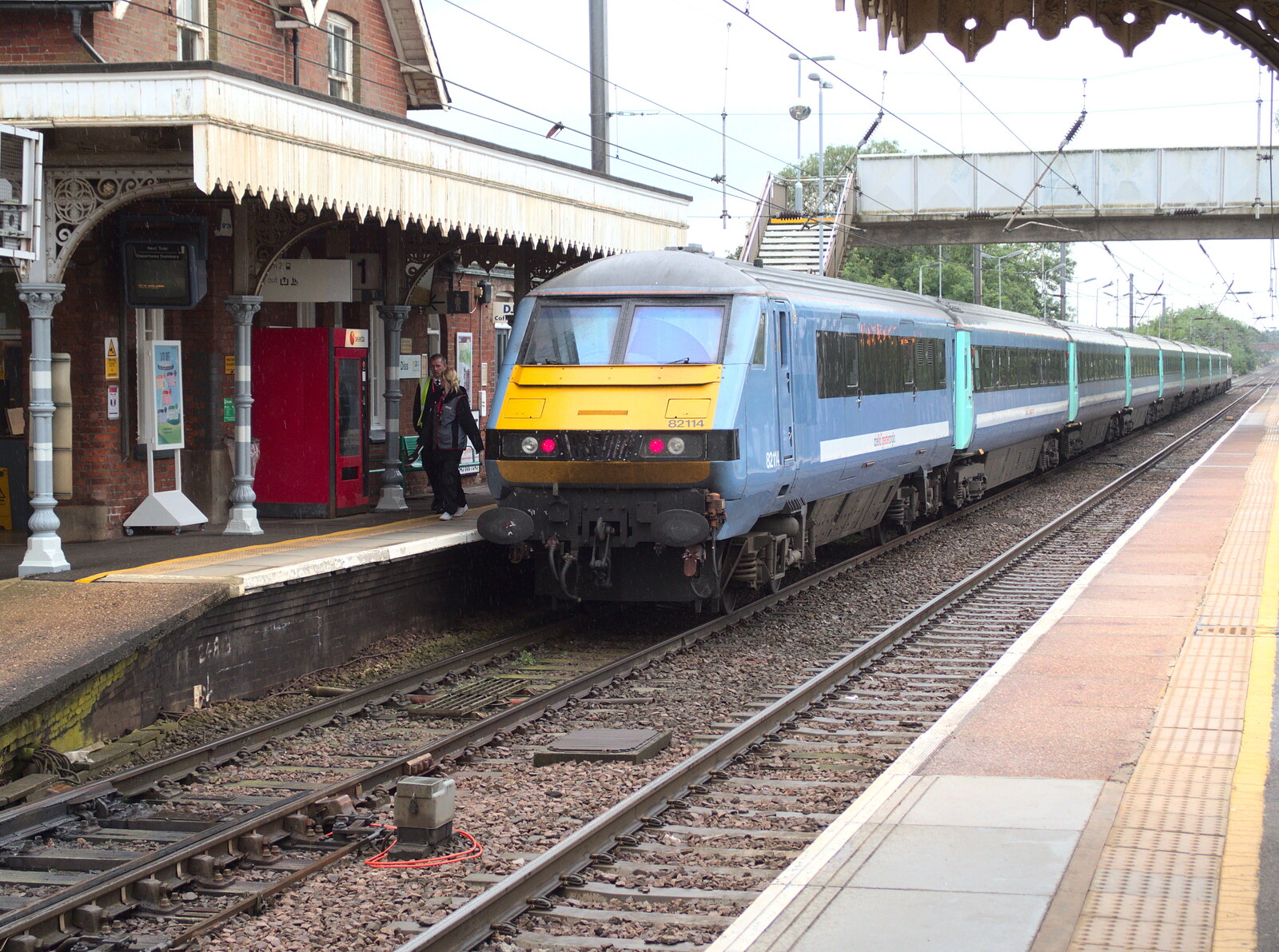 A rake of Mark 3 coaches and a DVT at Diss station from A Trip to Pizza Pub, Great Suffolk Street, Southwark - 8th July 2014