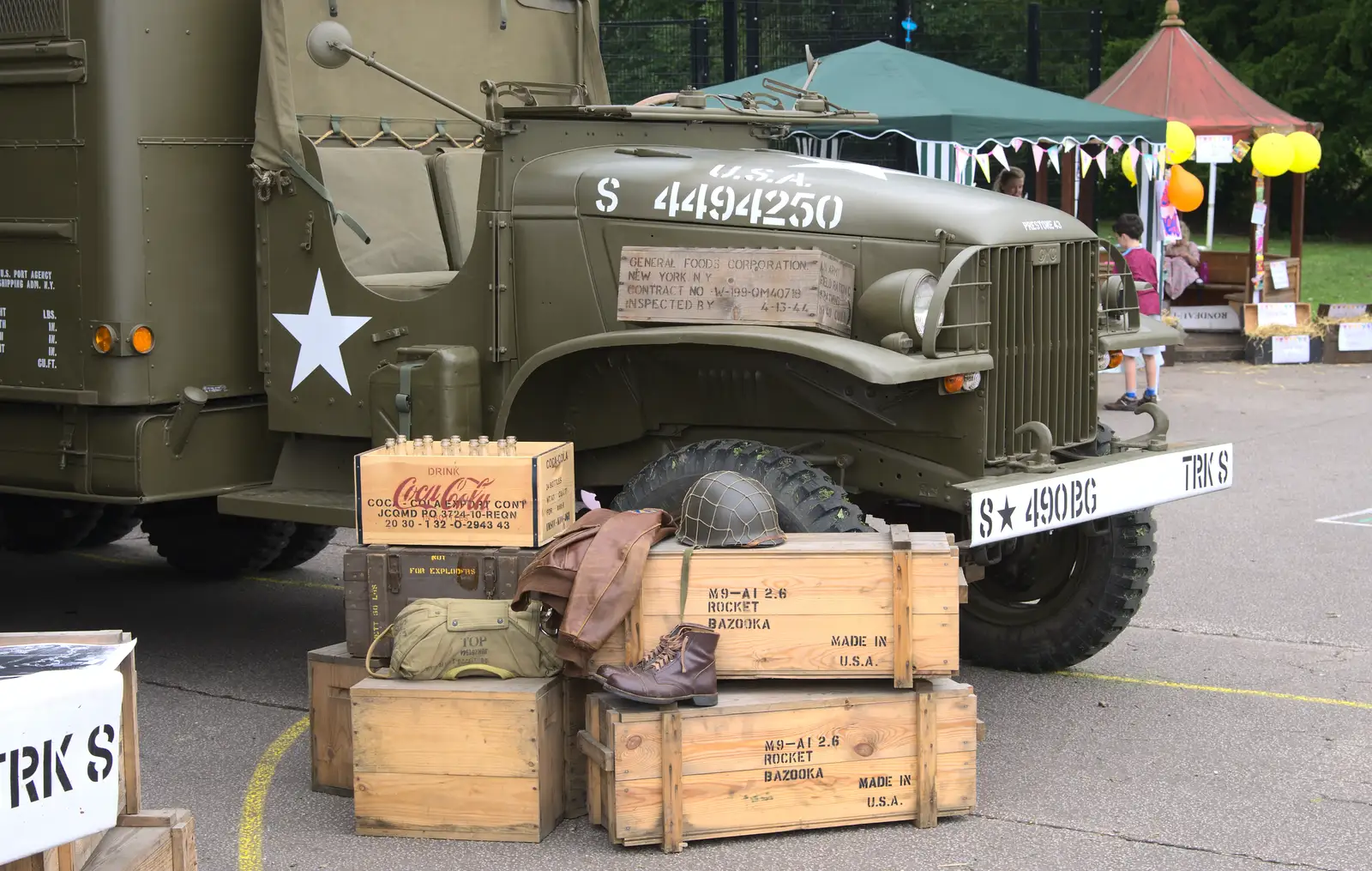 Chickens' truck and some bazooka boxes, from St. Peter and St. Paul's School Summer Fete, Eye, Suffolk - 12th July 2014