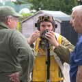 Clive tests his oxygen mask, St. Peter and St. Paul's School Summer Fete, Eye, Suffolk - 12th July 2014