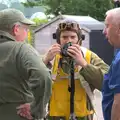 Clive tests his oxygen mask, St. Peter and St. Paul's School Summer Fete, Eye, Suffolk - 12th July 2014