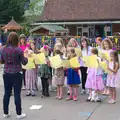 A school choir performs, St. Peter and St. Paul's School Summer Fete, Eye, Suffolk - 12th July 2014