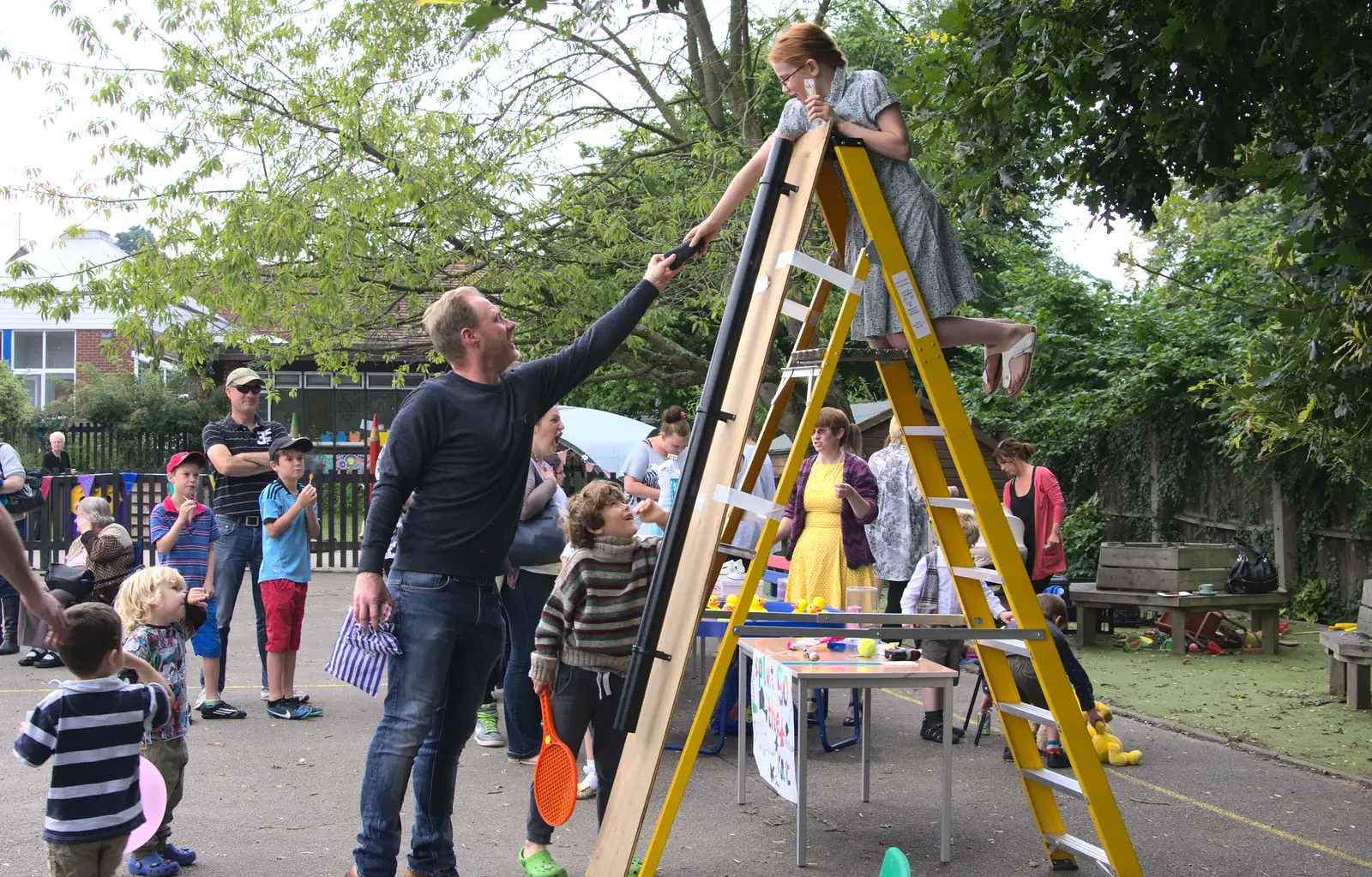 The rat is passed back up, from St. Peter and St. Paul's School Summer Fete, Eye, Suffolk - 12th July 2014