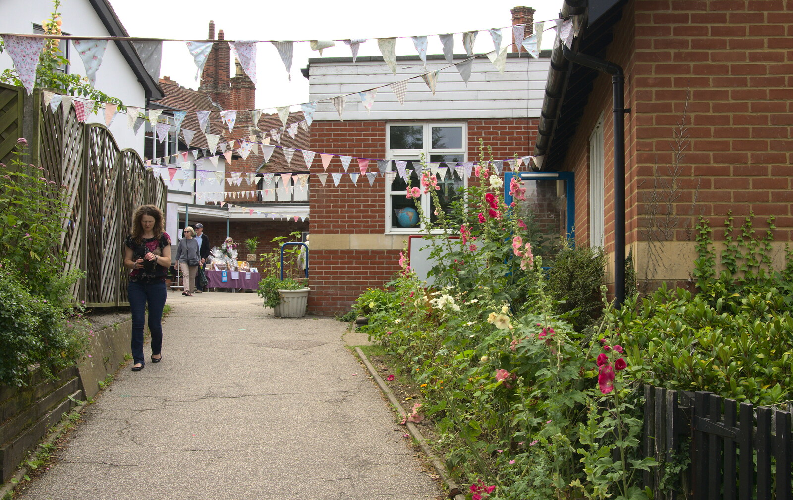 The path down to the playground from St. Peter and St. Paul's School Summer Fete, Eye, Suffolk - 12th July 2014