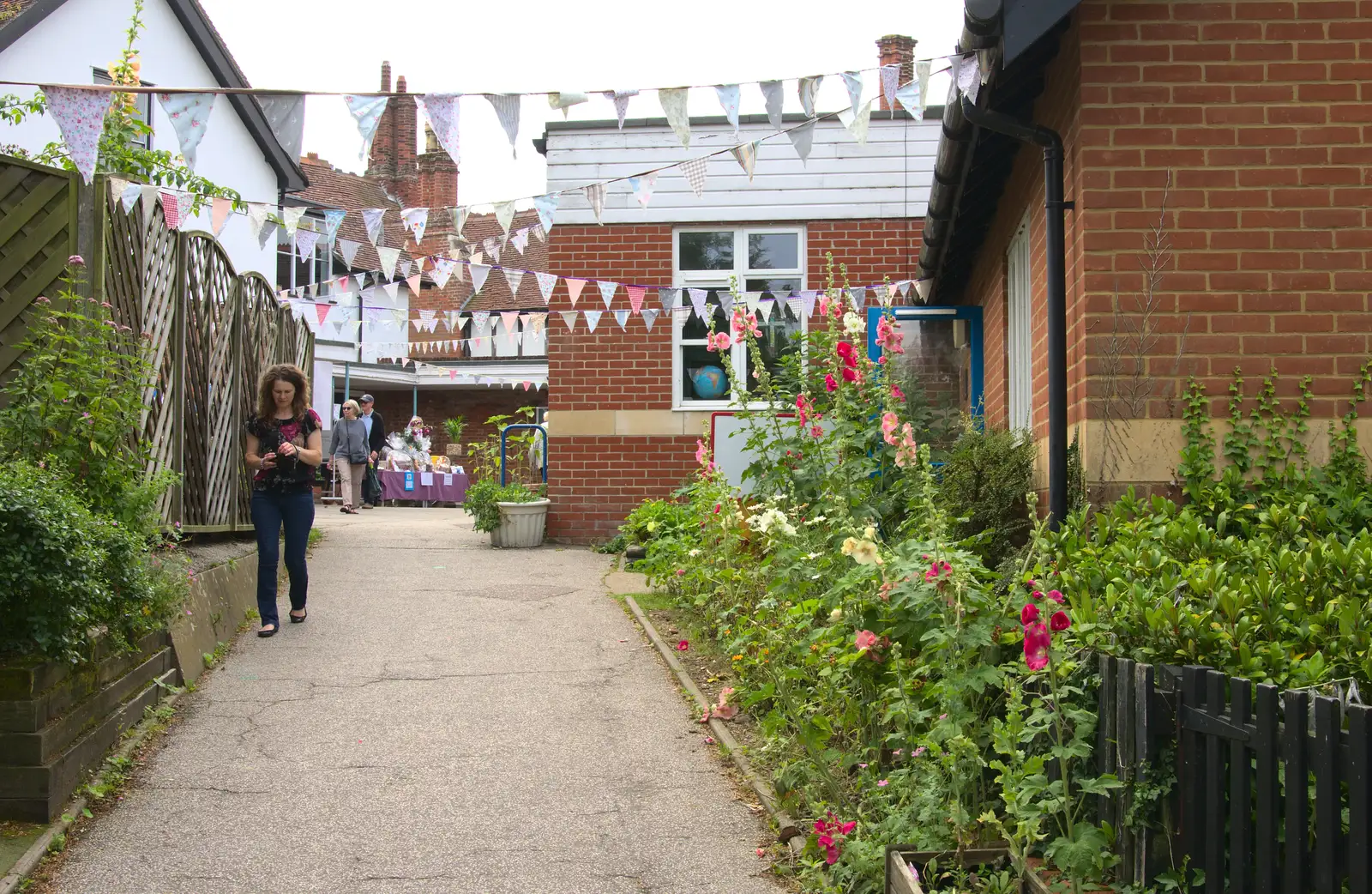 The path down to the playground, from St. Peter and St. Paul's School Summer Fete, Eye, Suffolk - 12th July 2014