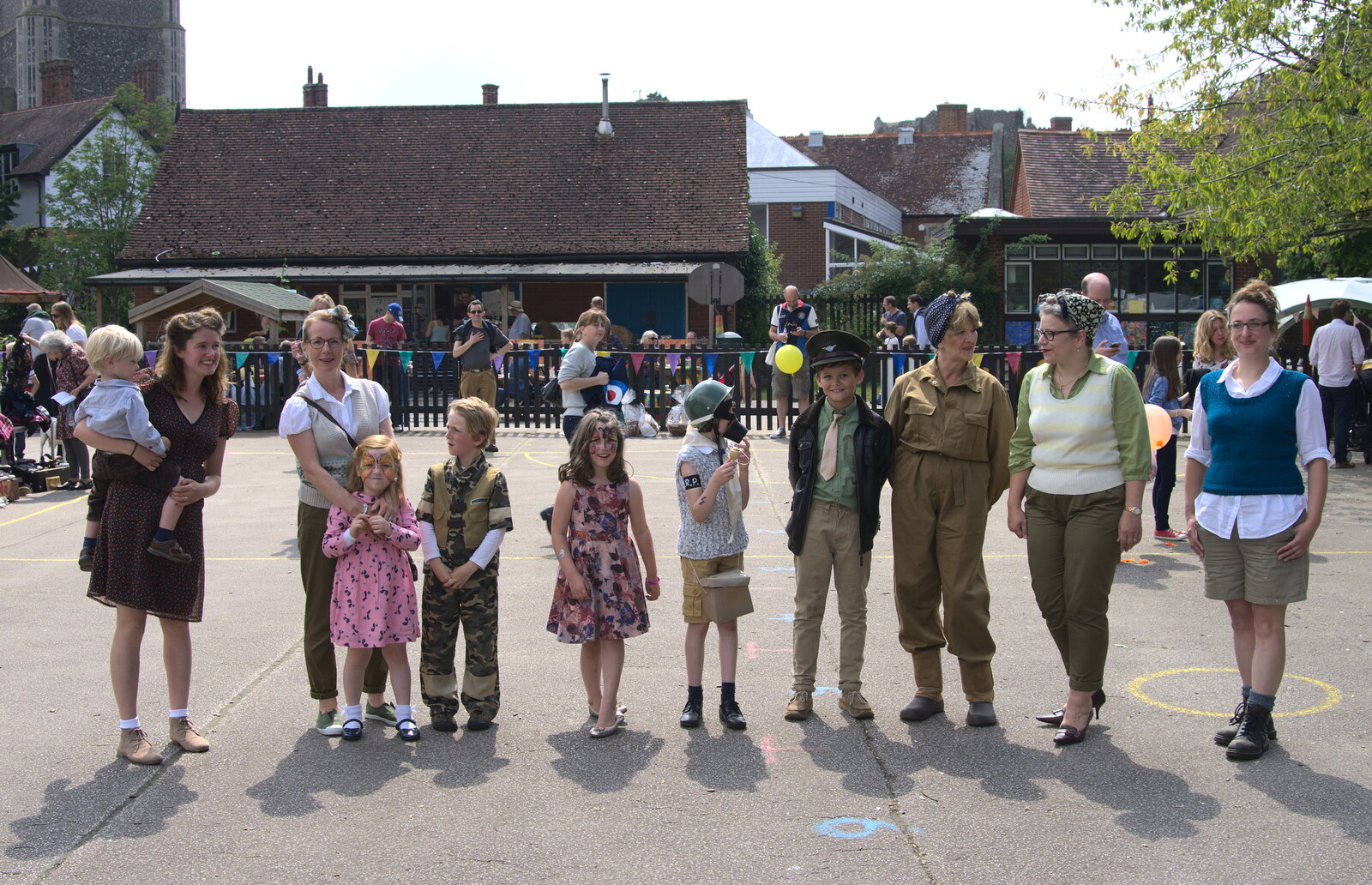Contestants, including Suey line up for judging from St. Peter and St. Paul's School Summer Fete, Eye, Suffolk - 12th July 2014