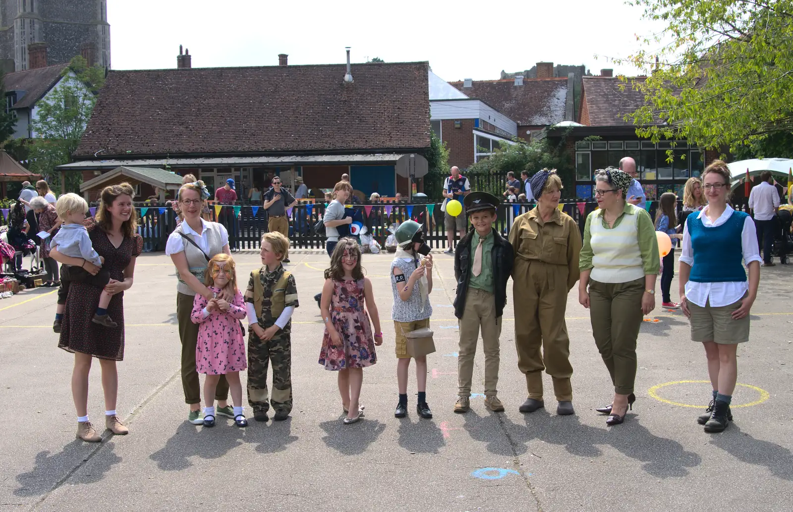 Contestants, including Suey line up for judging, from St. Peter and St. Paul's School Summer Fete, Eye, Suffolk - 12th July 2014