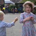 Harry - Baby Gabey - tries to give Amelia a sweet, St. Peter and St. Paul's School Summer Fete, Eye, Suffolk - 12th July 2014