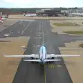 A Thomson 737-800 trundles on to its gate at Gatwick, The Open Education Challenge, Barcelona, Catalonia - 13th July 2014