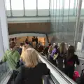 On the escalators at Gatwick, The Open Education Challenge, Barcelona, Catalonia - 13th July 2014