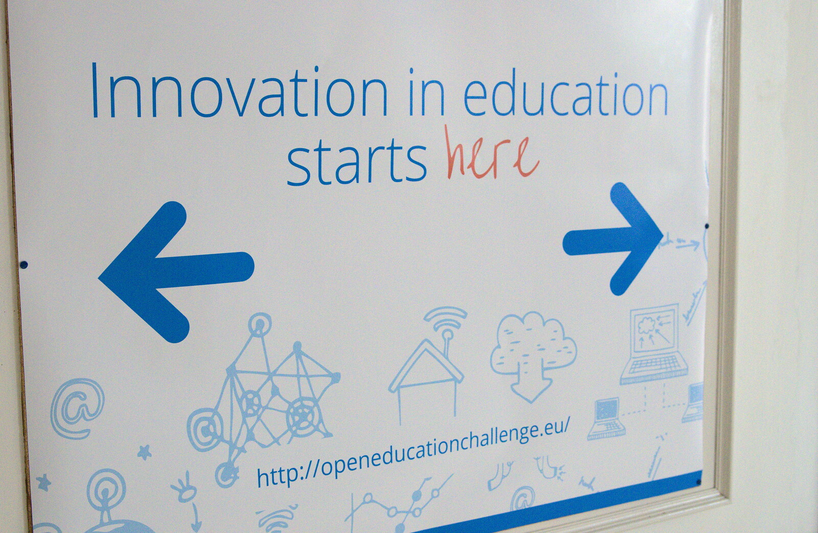 OEC signpost from The Open Education Challenge, Barcelona, Catalonia - 13th July 2014