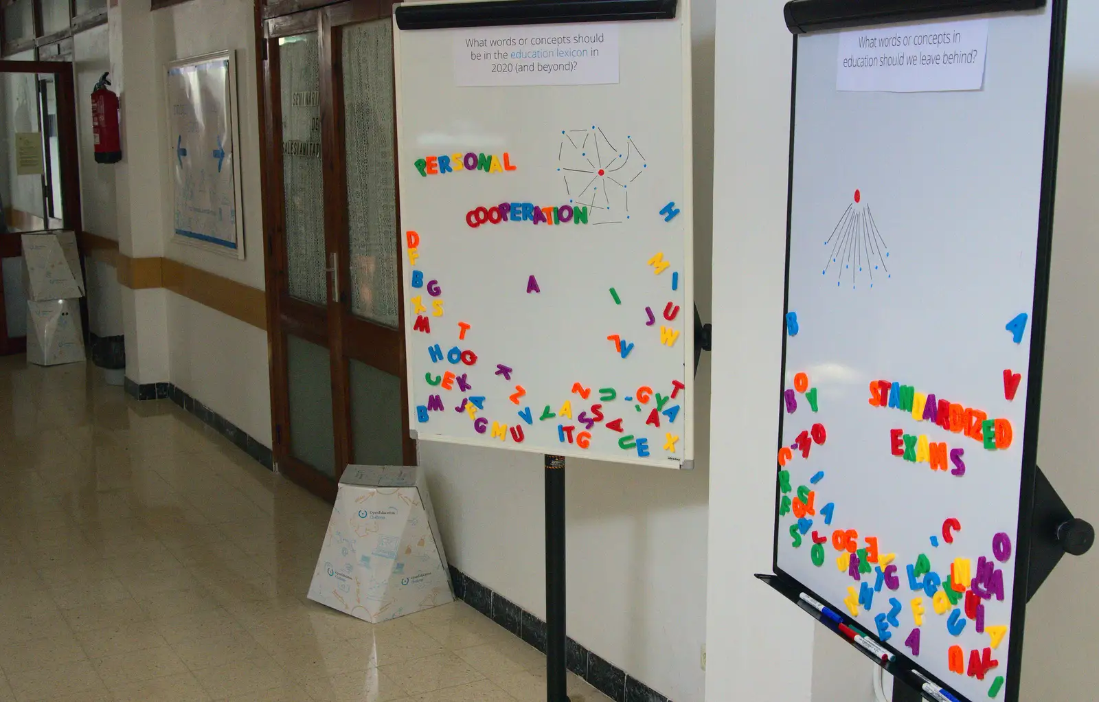 Magnetic letters on boards, from The Open Education Challenge, Barcelona, Catalonia - 13th July 2014