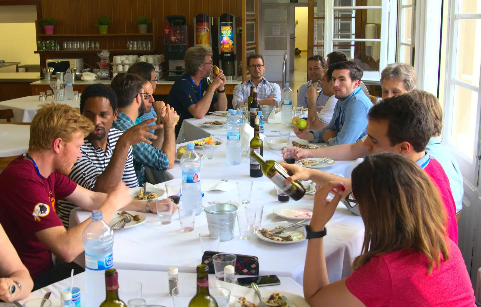 The chilled Tempranillo wine flows, from The Open Education Challenge, Barcelona, Catalonia - 13th July 2014