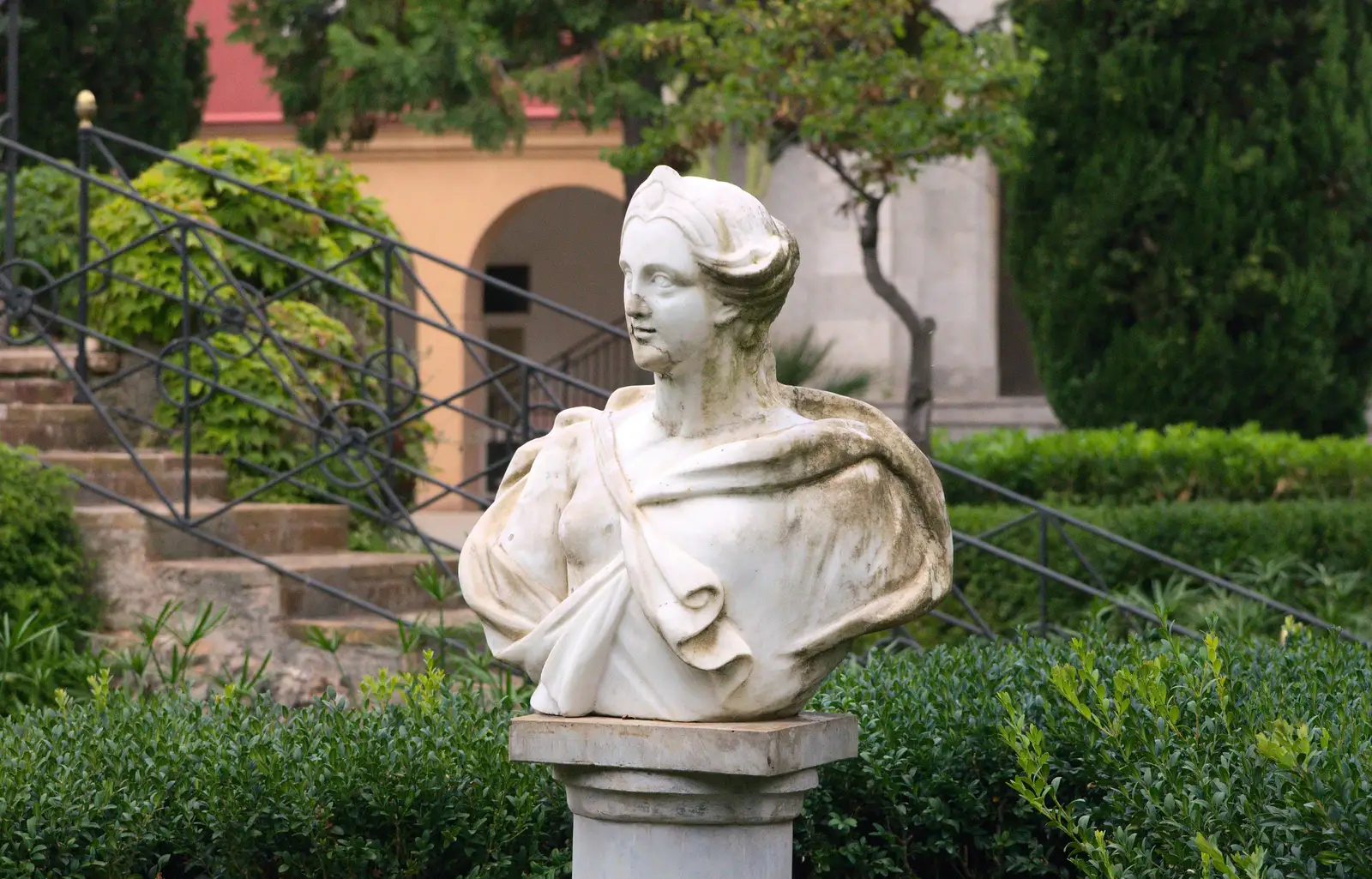 A marble bust, from The Open Education Challenge, Barcelona, Catalonia - 13th July 2014