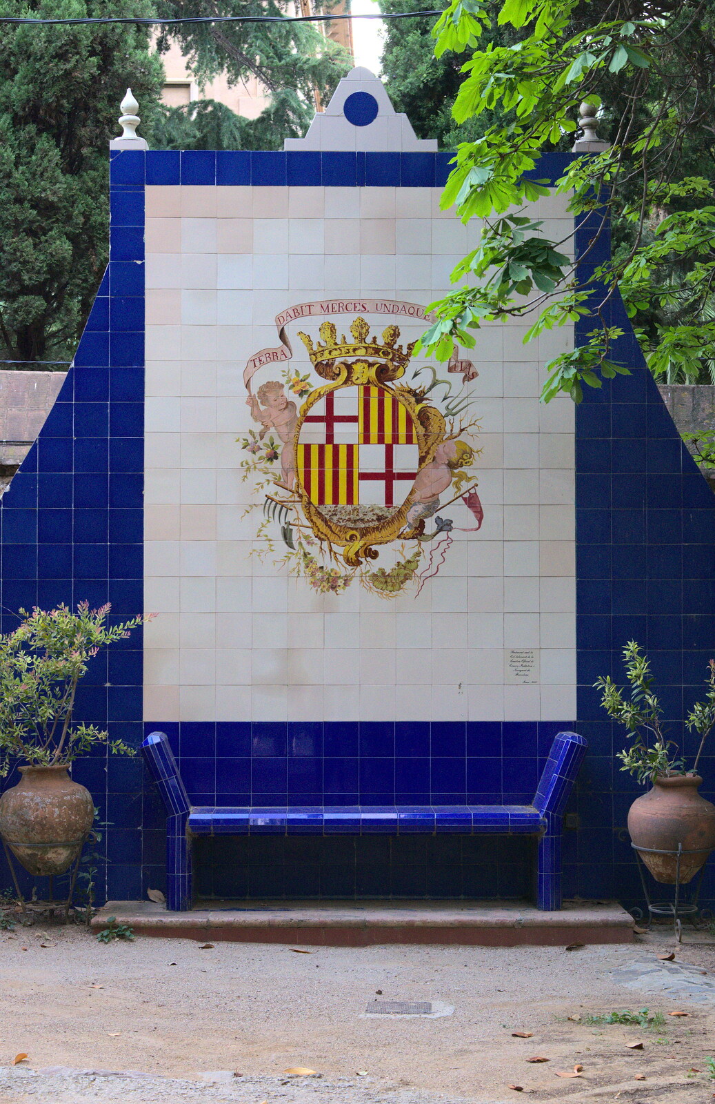 A tiled bench and mosaic from The Open Education Challenge, Barcelona, Catalonia - 13th July 2014