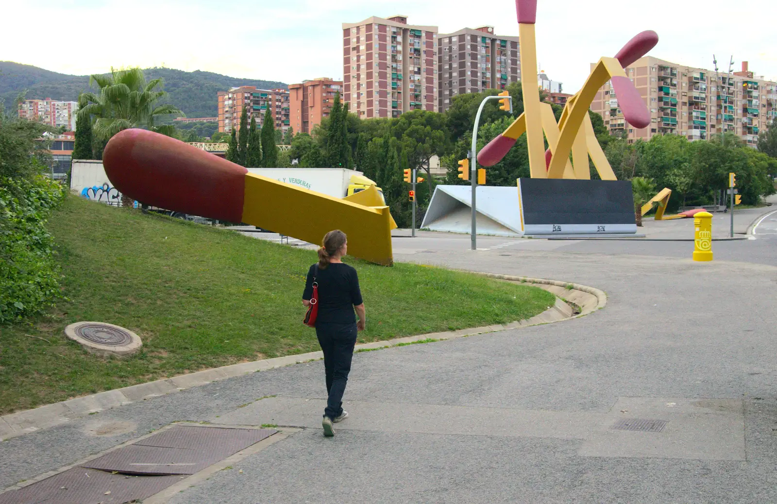 Isobel roams the streets of suburban Barcelona, from The Open Education Challenge, Barcelona, Catalonia - 13th July 2014