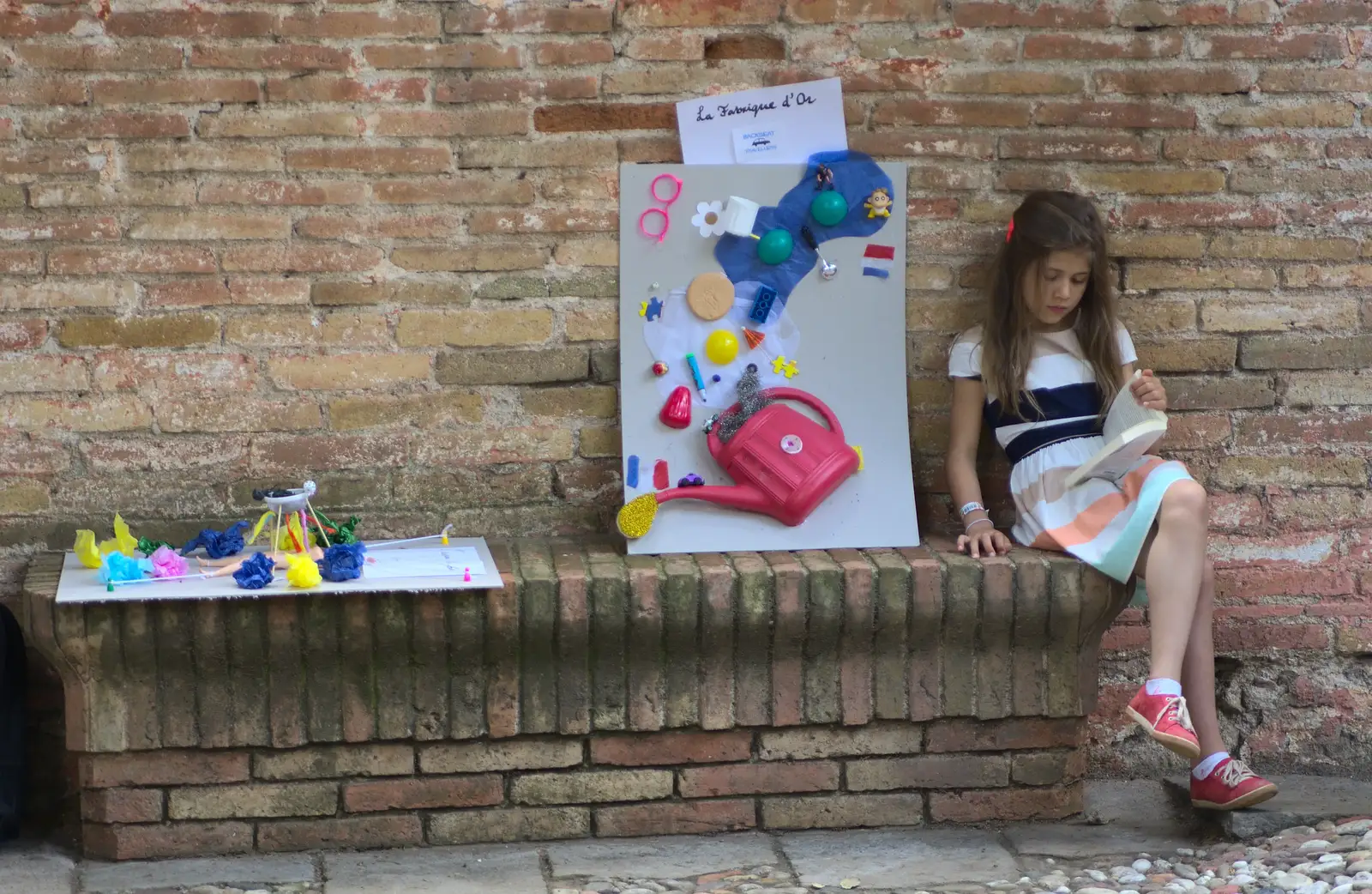 Elsewhere, Luna reads to herself, from The Open Education Challenge, Barcelona, Catalonia - 13th July 2014