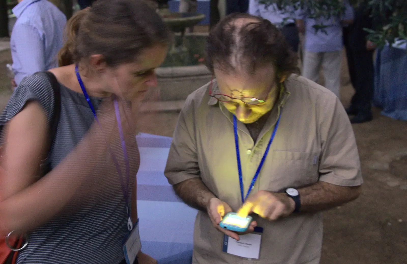 By the light of a mobile phone, from The Open Education Challenge, Barcelona, Catalonia - 13th July 2014