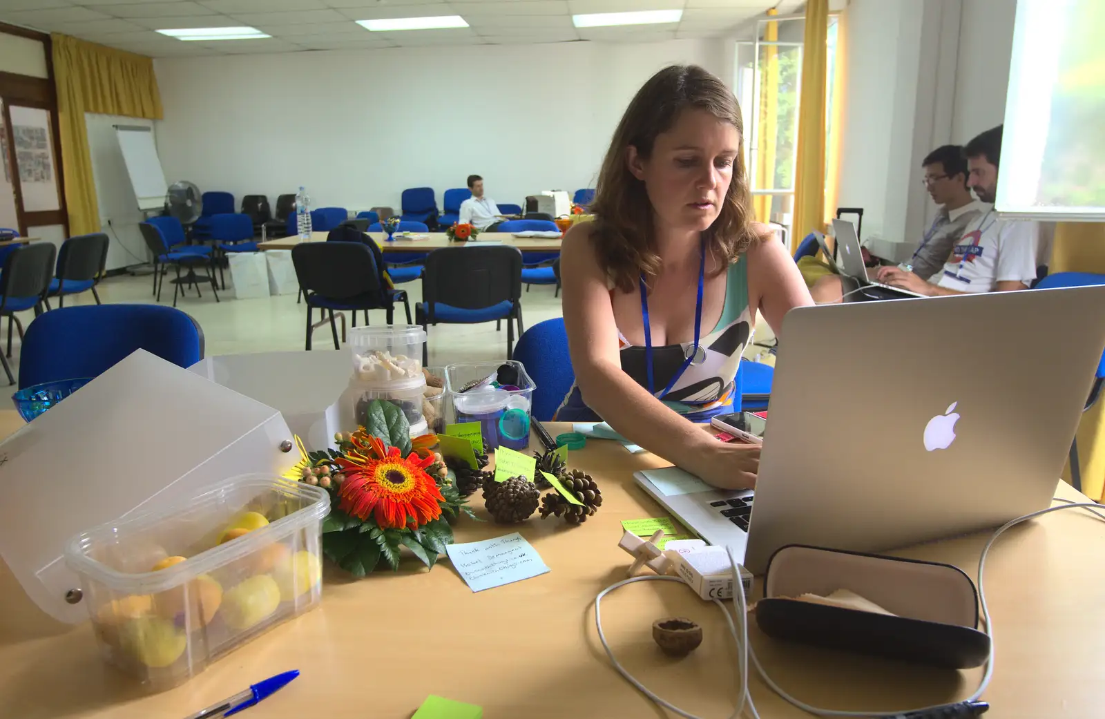 Isobel brushes up her pitch, from The Open Education Challenge, Barcelona, Catalonia - 13th July 2014