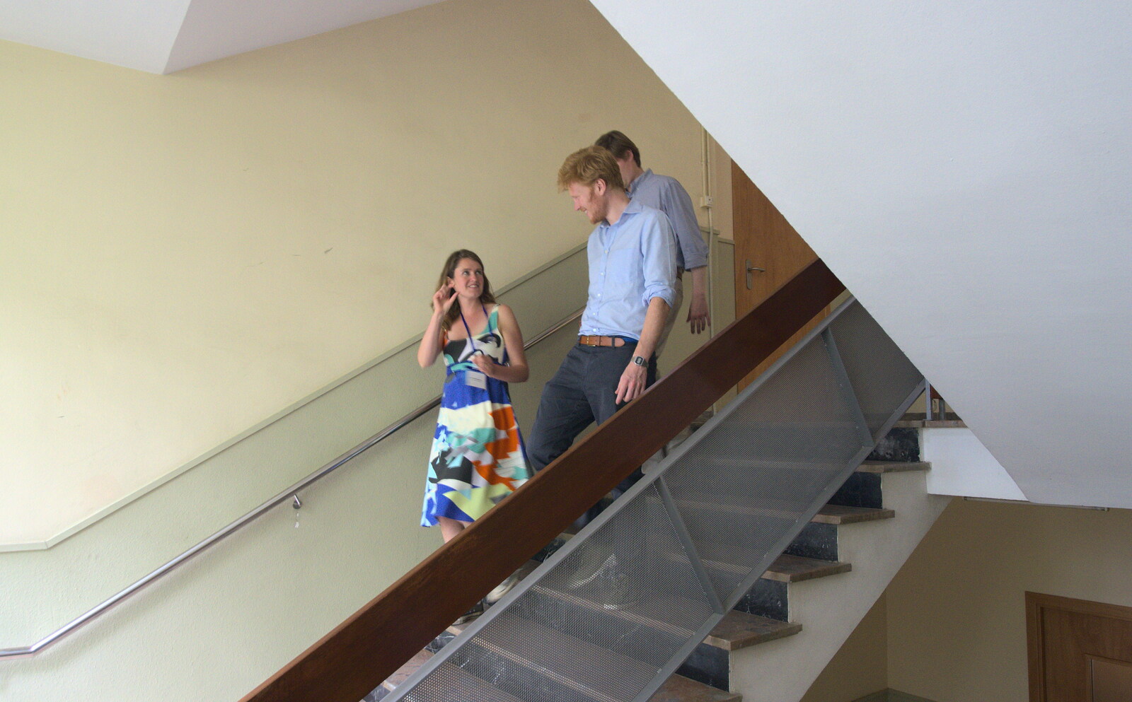 Isobel on the stairs from The Open Education Challenge, Barcelona, Catalonia - 13th July 2014