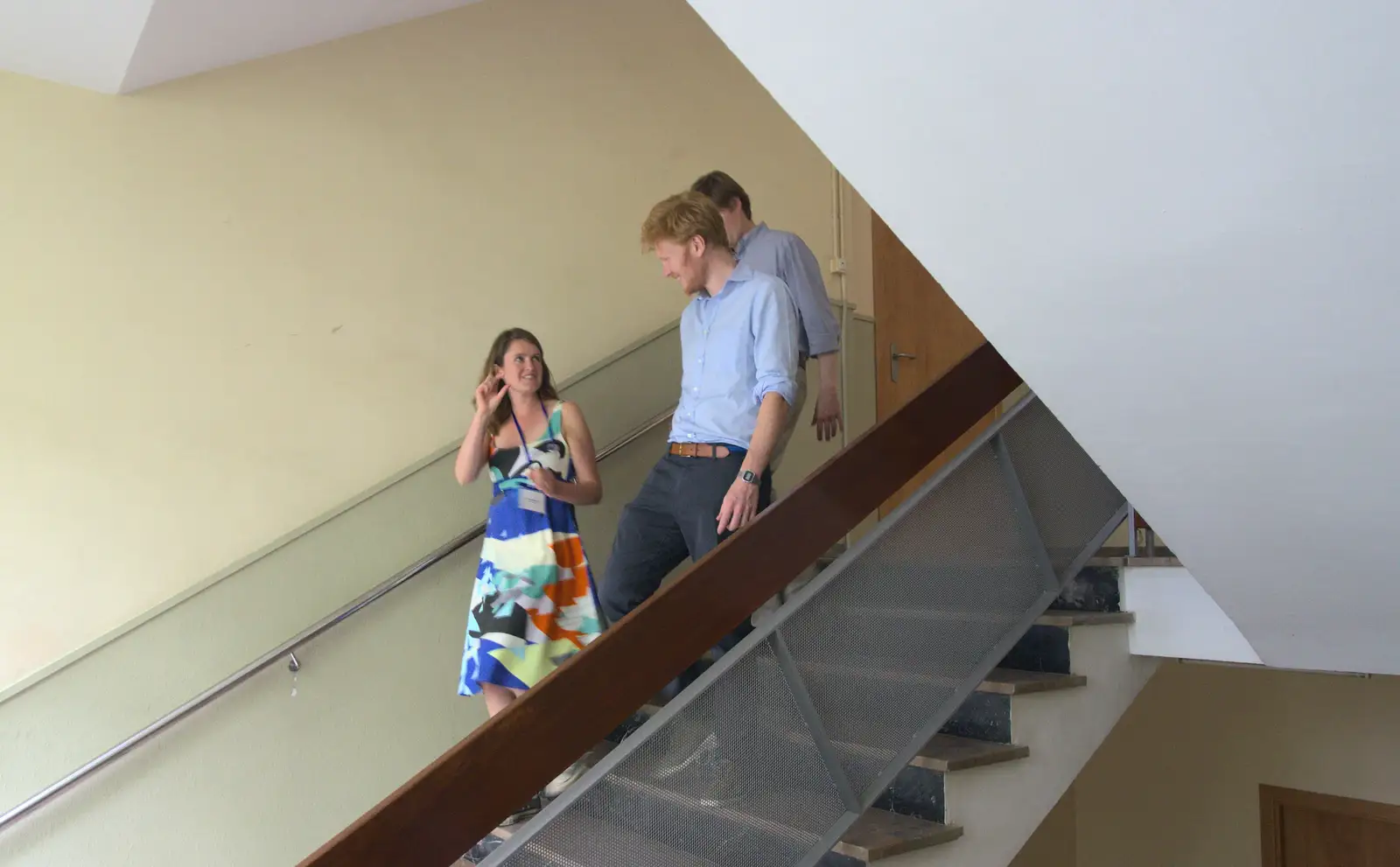 Isobel on the stairs, from The Open Education Challenge, Barcelona, Catalonia - 13th July 2014