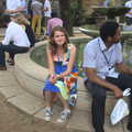 Isobel waits on the fountain, The Open Education Challenge, Barcelona, Catalonia - 13th July 2014
