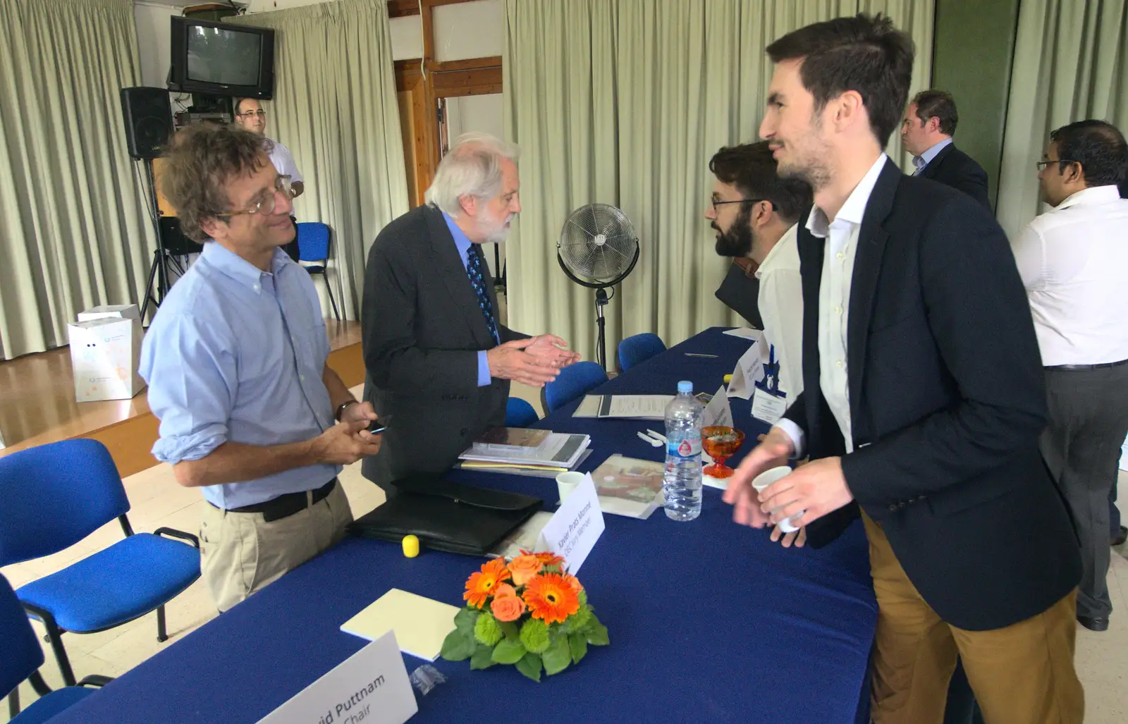 People chat after the results, from The Open Education Challenge, Barcelona, Catalonia - 13th July 2014