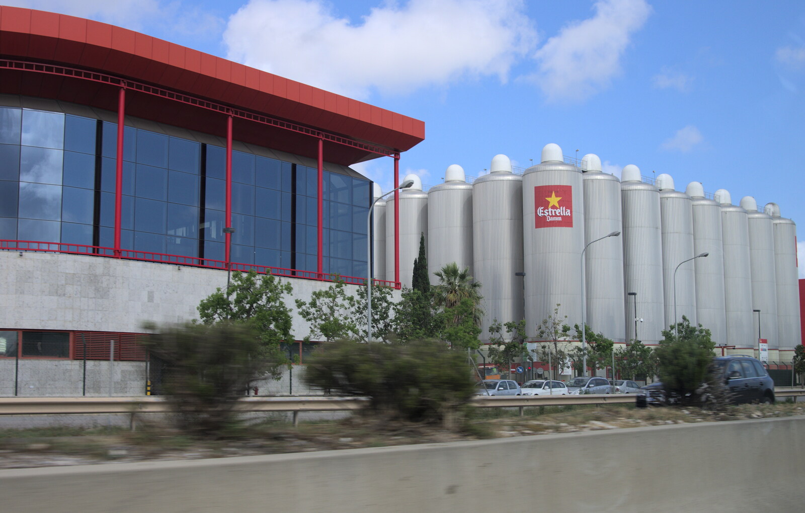 Near the airport, it's the Estralla Damm brewery from The Open Education Challenge, Barcelona, Catalonia - 13th July 2014