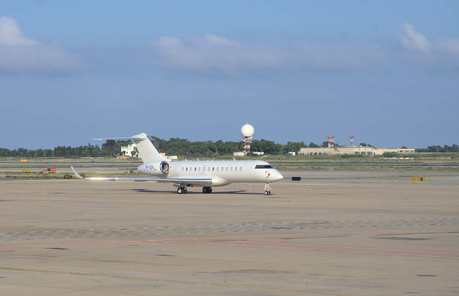 An executive jet comes in from The Open Education Challenge, Barcelona, Catalonia - 13th July 2014