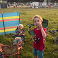 Fred and Harry settle in by eating, Latitude Festival, Henham Park, Southwold, Suffolk - 17th July 2014