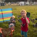 Fred and Harry settle in by eating, Latitude Festival, Henham Park, Southwold, Suffolk - 17th July 2014