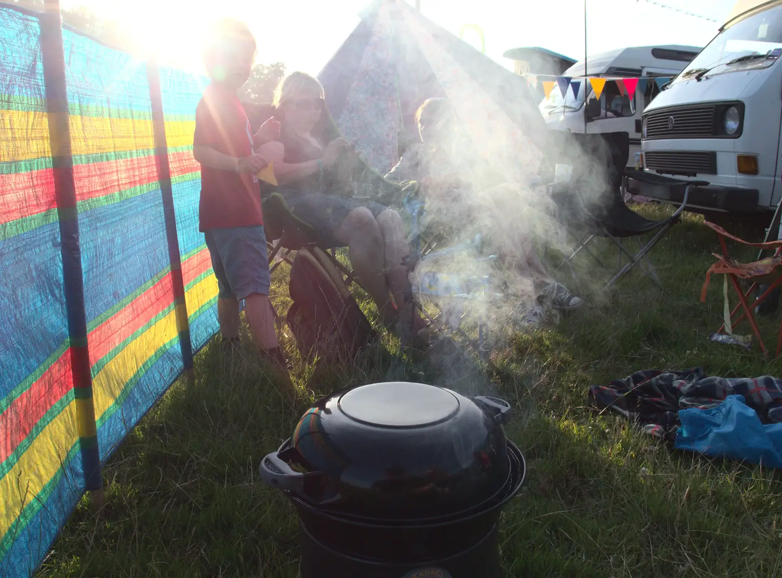 Rachel's pizza is getting slightly brulée, from Latitude Festival, Henham Park, Southwold, Suffolk - 17th July 2014