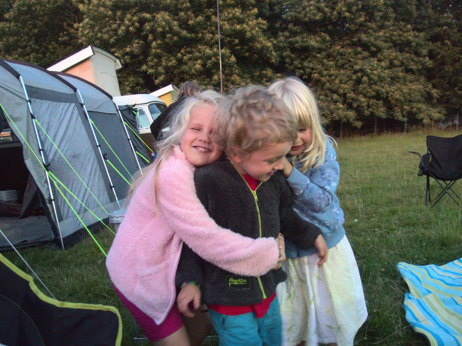 Fred doesn't look too happy under a pile of girls, from Latitude Festival, Henham Park, Southwold, Suffolk - 17th July 2014