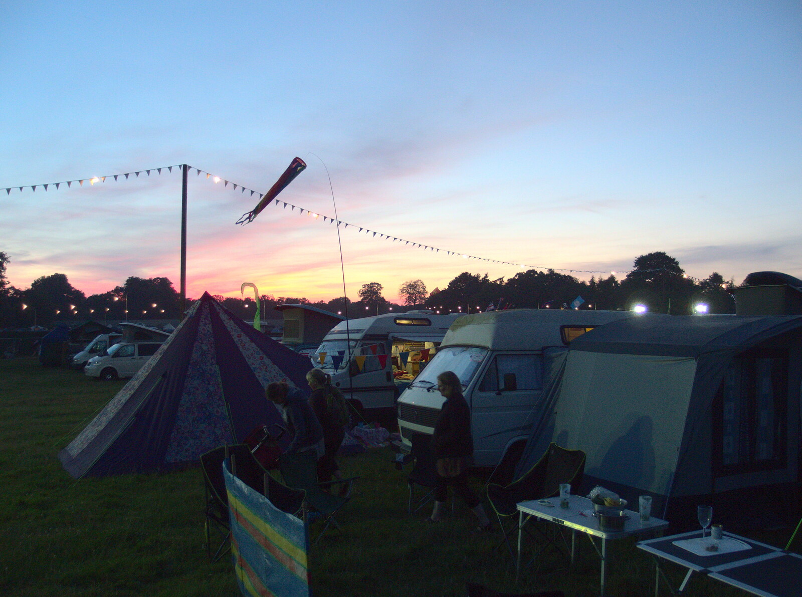 Campsite by dusk from Latitude Festival, Henham Park, Southwold, Suffolk - 17th July 2014