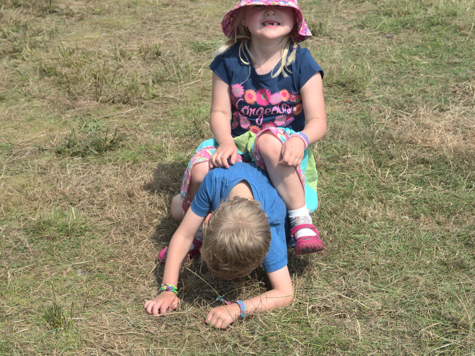 Fred's pinned to the ground from Latitude Festival, Henham Park, Southwold, Suffolk - 17th July 2014