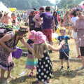 Rachel, Fred and Isobel do some massive bubbles, Latitude Festival, Henham Park, Southwold, Suffolk - 17th July 2014