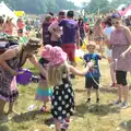 Rachel, Fred and Isobel do some massive bubbles, Latitude Festival, Henham Park, Southwold, Suffolk - 17th July 2014