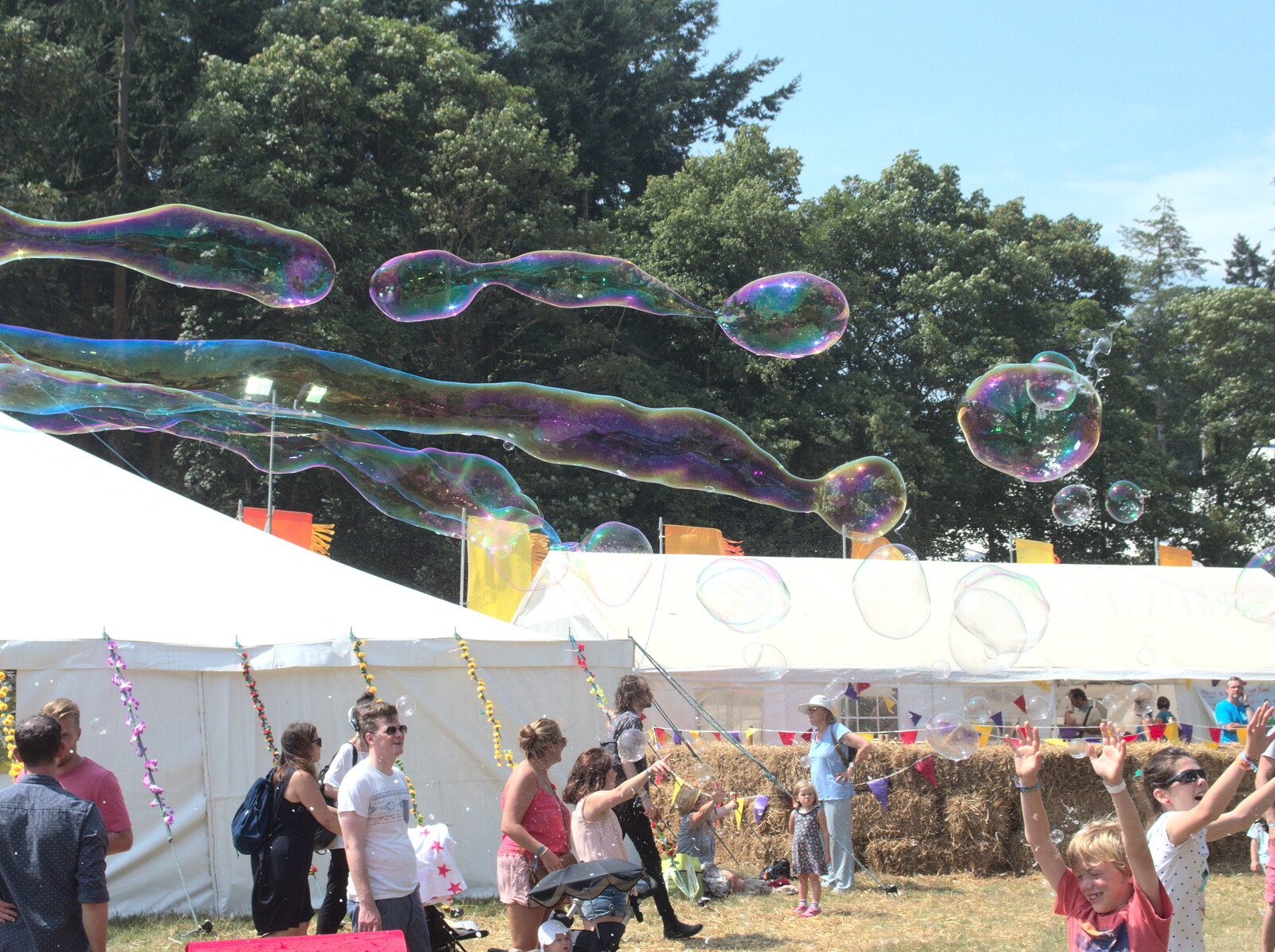 Some very long bubbles from Latitude Festival, Henham Park, Southwold, Suffolk - 17th July 2014
