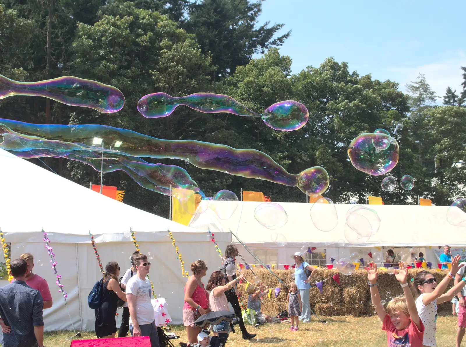 Some very long bubbles, from Latitude Festival, Henham Park, Southwold, Suffolk - 17th July 2014