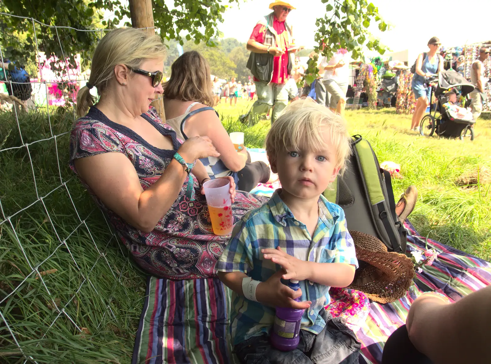 We set up camp under a tree near the Obelisk Arena, from Latitude Festival, Henham Park, Southwold, Suffolk - 17th July 2014