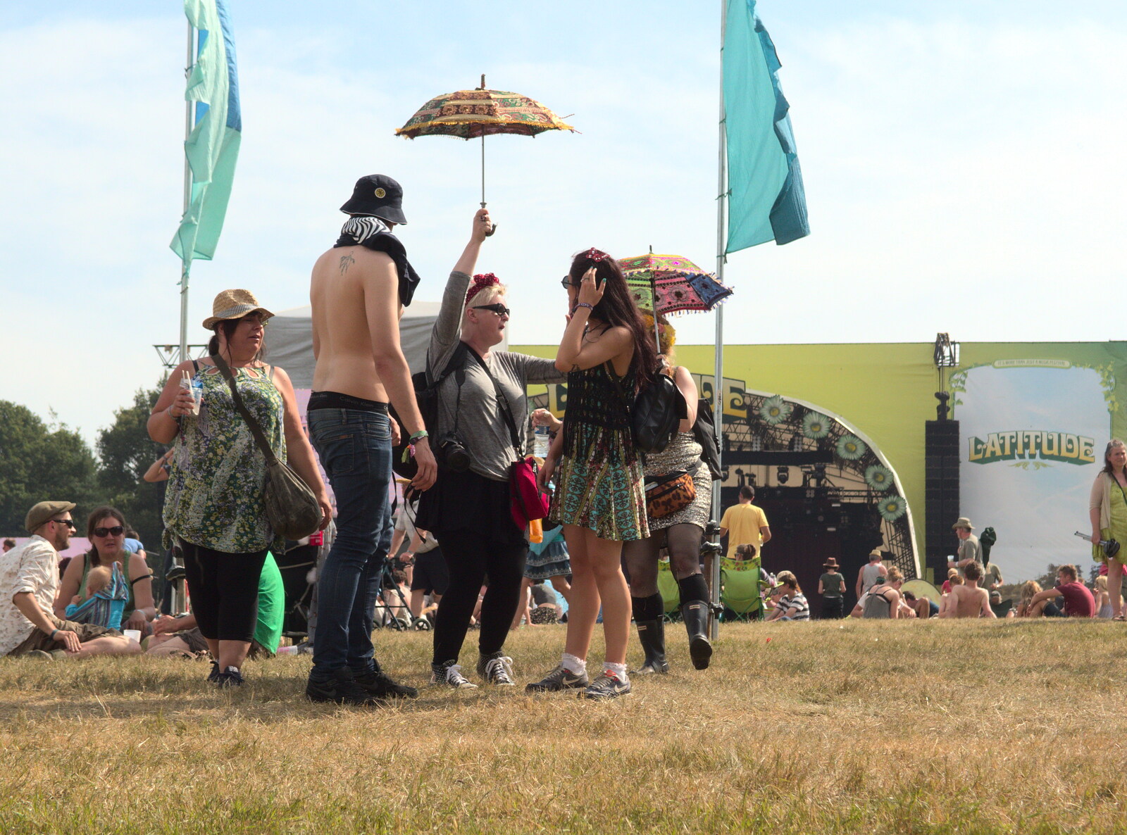 A small umbrella held high from Latitude Festival, Henham Park, Southwold, Suffolk - 17th July 2014