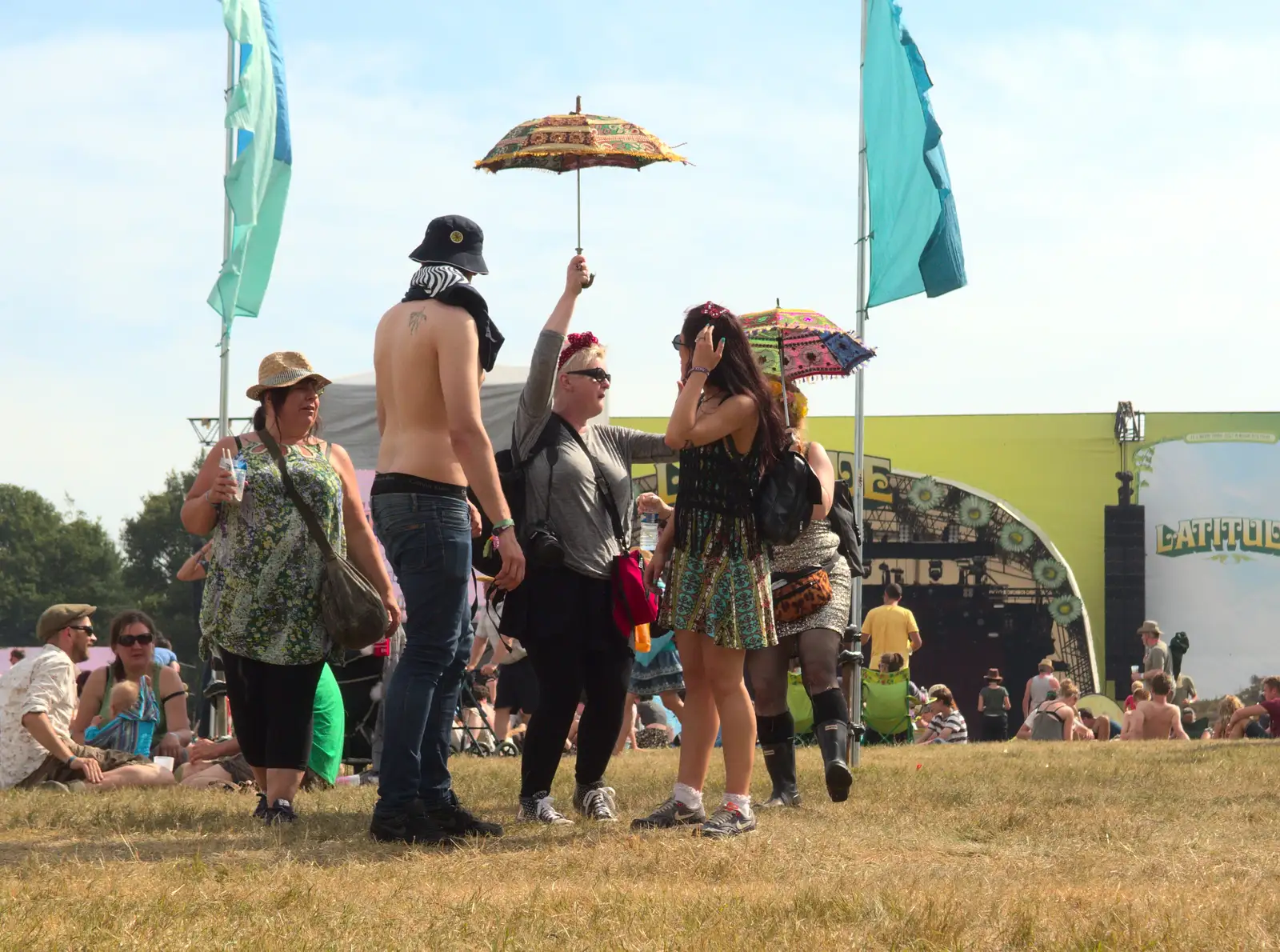 A small umbrella held high, from Latitude Festival, Henham Park, Southwold, Suffolk - 17th July 2014