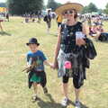 Fred (with new hat) and Isobel, Latitude Festival, Henham Park, Southwold, Suffolk - 17th July 2014