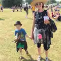 Fred (with new hat) and Isobel, Latitude Festival, Henham Park, Southwold, Suffolk - 17th July 2014