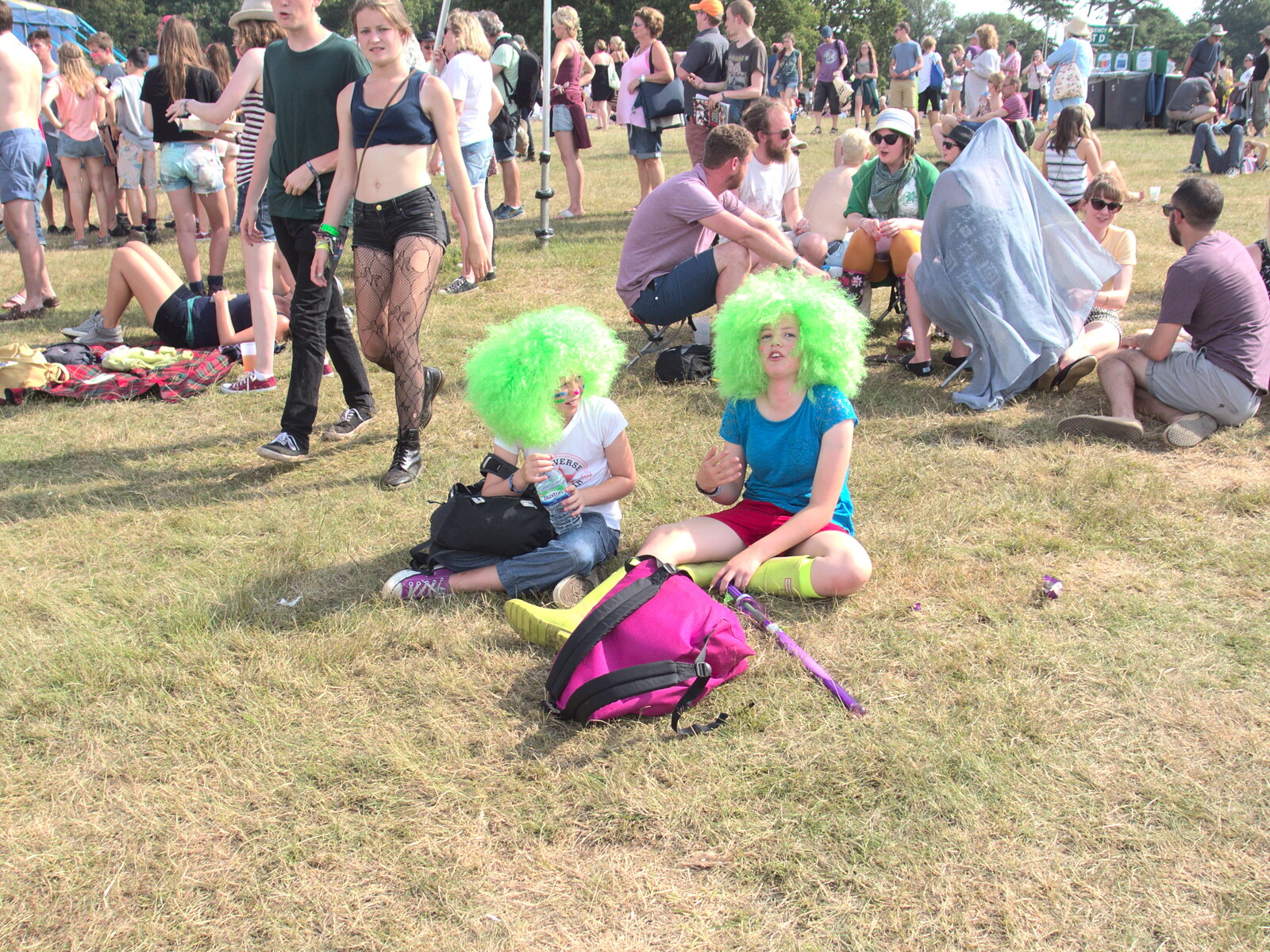 Bright green wigs from Latitude Festival, Henham Park, Southwold, Suffolk - 17th July 2014