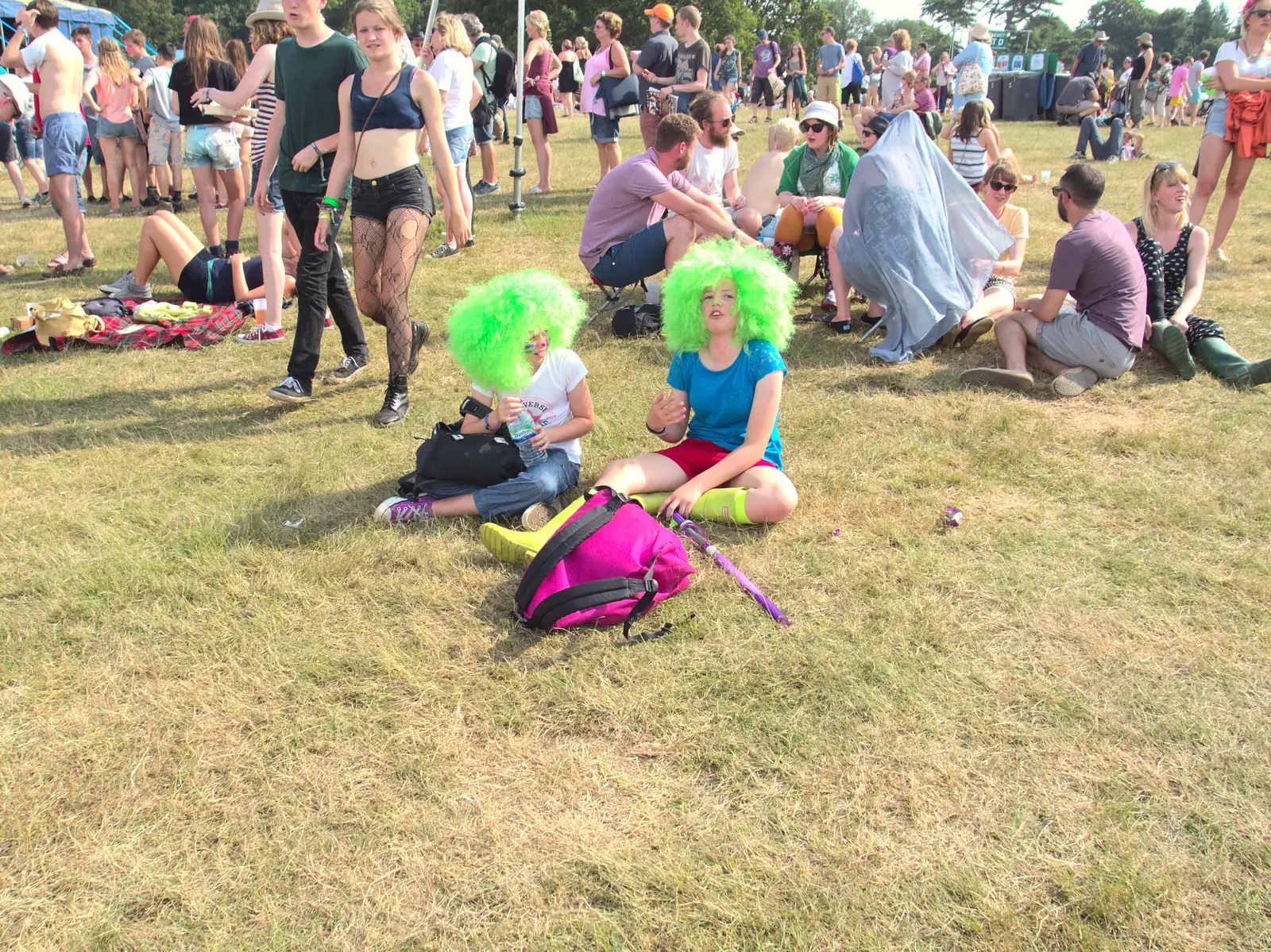 Bright green wigs, from Latitude Festival, Henham Park, Southwold, Suffolk - 17th July 2014