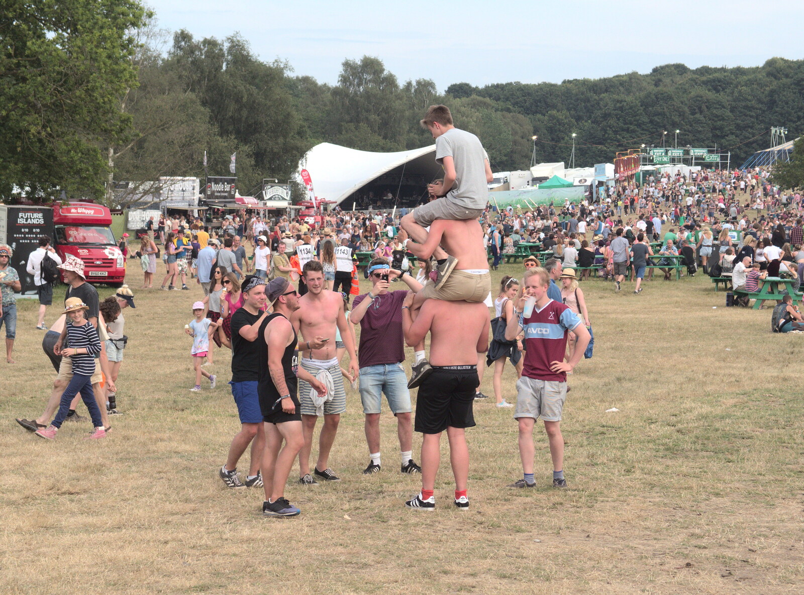 A bit of impromptu crowd acrobatics goes on from Latitude Festival, Henham Park, Southwold, Suffolk - 17th July 2014