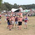 A bit of impromptu crowd acrobatics goes on, Latitude Festival, Henham Park, Southwold, Suffolk - 17th July 2014